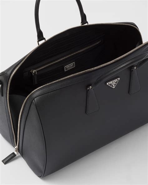 prada laptop bag saffiano|Black Saffiano Leather Travel Bag .